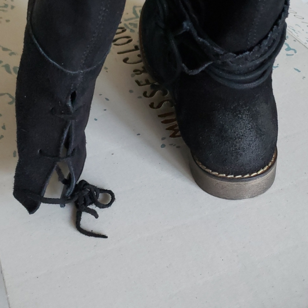 Musse & Cloud NEW Boots BLACK Over-The-Knee Tall Suede Leather NIB Womens 🎉HP🎉 - Picture 13 of 16